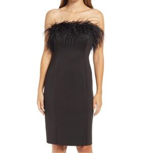 Strapless Feather Dress 🖤